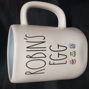 Rae Dunn Artisan Collection "ROBIN'S EGG" with Easter Eggs Ceramic Mug